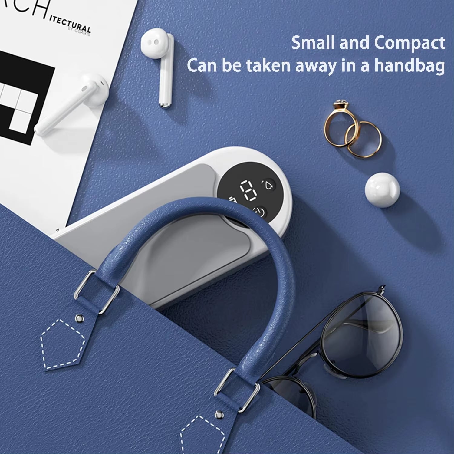 Jewelry Vibration Non-Ultrasonic Cleaner with Digital Display Wireless Portable Cleaner Eyeglasses Rings Earrings Cleaner